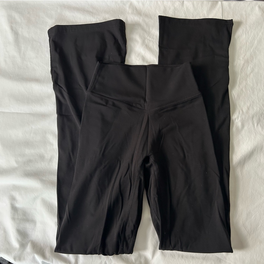 Vitality Women's Black High-Waisted slit flare leggings size XS